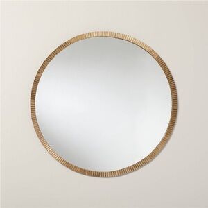 30" Pleated Brass Round Wall Mirror Antique Finish - Hearth & Hand™ Magnolia
